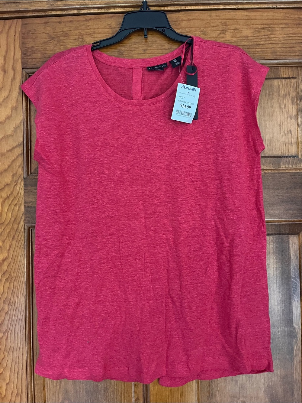 Tahari Heathered Raspberry Short Sleeve Tee